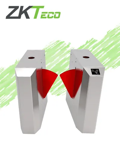 ZKTECO FBL200RED - Barrera Peatonal Bidireccional / Acero SUS304 / Aleta de Acrílico (Rojas) / 110V / Infrarrojos / 5 millones de Ciclos / 30 Personas x Min. / Carril 58 cm / No cuenta con Lectores y Panel
