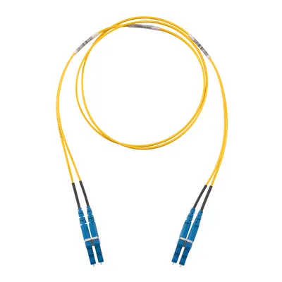 Jumper de Fibra Óptica / Monomodo OS2 9/125 / LC-LC Dúplex / OFNR Riser / 8 m (26.25 pies) / Amarillo