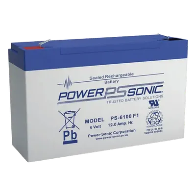 Batería de respaldo POWER SONIC PS-6100-F1 de 6 V y 12 Ah