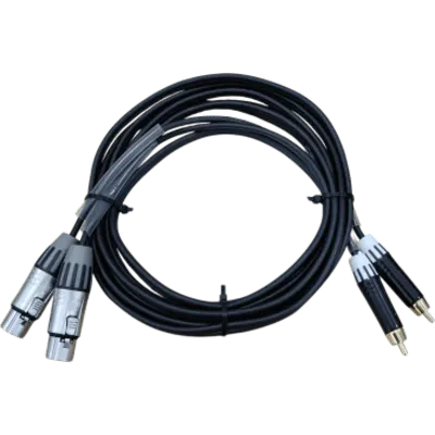 Cable de Interconexión de Audio / 2 XLR Hembra a 2 RCA Macho / Longitud 3 m (9.8 ft) / Conectores Chapados en Oro / Carcasa Metálica