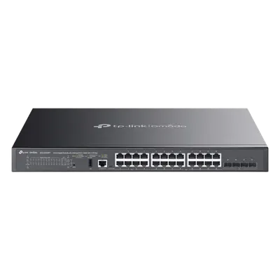 Switch Administrable L3 SDN / 24 Puertos PoE Gigabit / 4 SFP+ 10G / Presupuesto PoE 720W / Ruteo RIP VRRP / Fuente Redundante / 128 Gbps