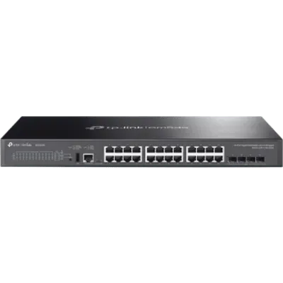 Switch Gestionado Lite L3 Apilable / 24 Puertos Gigabit RJ45 / 4 Ranuras SFP+ 10G / Capacidad de Conmutación 128 Gbps / Stacking Físico hasta 4 Unidades / L3: RIP, OSPF, VRRP, Enrutamiento Estático, DHCP Server/Relay / Seguridad: ACL,