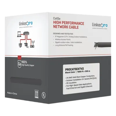 Cable de red Cat5e LINKEDPRO PRO-CAT-5-EXT-V2 para exterior