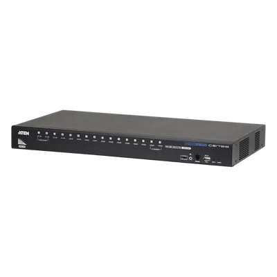 Switch KVM HDMI / 16 Puertos / Resolución 1920x1200 / Cascada 256 PCs / Multimonitor / Audio Dual / Montaje en Rack