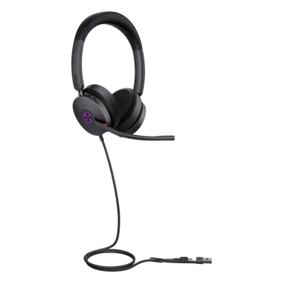 Auriculares UC con Cable / Cancelación de Ruido Activa Híbrida / USB-C con Adaptador USB-A / Certificación Microsoft Teams / 4 Micrófonos / 20 Hz - 20 kHz