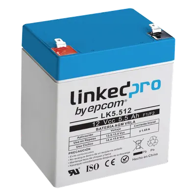 Batería AGM LINKEDPRO BY EPCOM LK5.512 de 12 V y 5.5 Ah