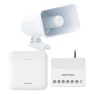 Kit de alarma inalámbrico Hikvision AXPRO-KIT-SIRENA-C con sirena exterior