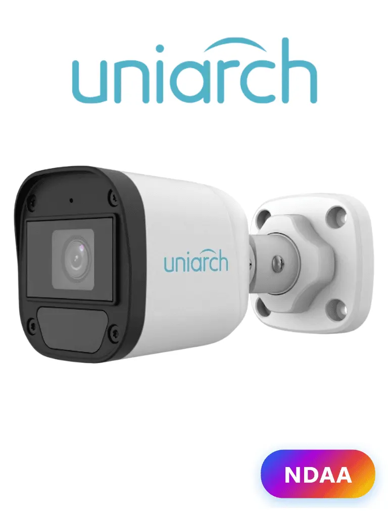 UNIARCH UACB112AF28 - CÁMARA ANALÓGICA BULLET / 2MP / AHD/TVI/CVI/CVBS / LENTE 2.8mm F2.0 / MICRÓFONO-INTEGRADO / IR 20M / DWDR / IP67 / 3-AXIS