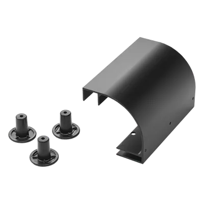 Kit de Bajada de Cable / Escalerilla 12" (305 mm) / Aluminio Recubierto en Polvo / RAL 9005 Negro / Grosor 2.5 mm / Radio de Curvatura Integrado