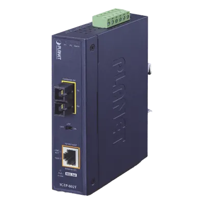 Convertidor de medios PLANET IGTP-802T PoE+ para fibra multimodo