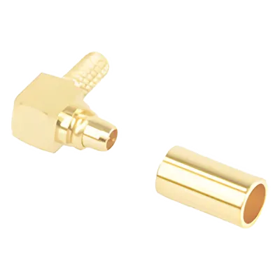 Conector Coaxial / MMCX Macho / Ángulo Recto / Anillo Plegable / Oro/Teflón / RG-174/U, LMR-100A