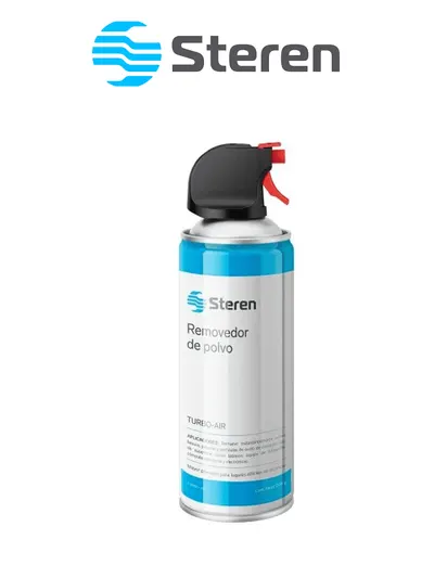 STEREN TURBOAIR - Bote de aire comprimido de 200g, ideal para mantenimiento y eliminación de polvo en DVRs, NVRs, fuentes con distribuidor, y más. No es agresivo al medio ambiente e incluye un popote aplicador.