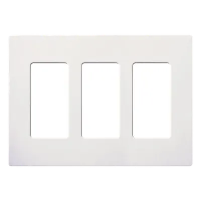 Placa de pared Lutron SC-3-SW de 3 espacios en Snow satinado
