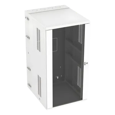 Gabinete de Montaje en Pared / 26 UR / 19in / 762mm Profundidad / 2.5ft / Puerta con Ventana / 350lb Capacidad / Acero / Blanco