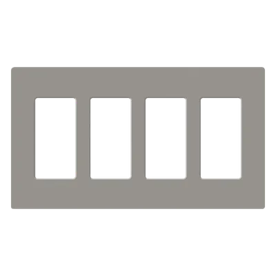 Placa de pared Claro / 4 espacios (4-gang) / Satinada / Cobblestone / 21.3 x 11.9 x 0.7 cm / Sin tornillos