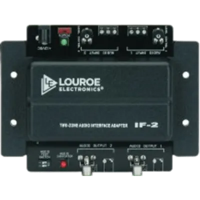 Adaptador de Interfaz de Audio de Dos Zonas / Compatible con Micrófonos Louroe / Salidas RCA y 3.5 mm / Gain Adjust por Canal / 12 VDC