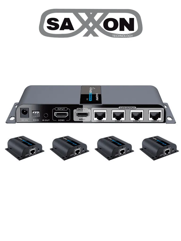 Extensor HDMI SAXXON LKV714PRO para 4 pantallas, hasta 40 m