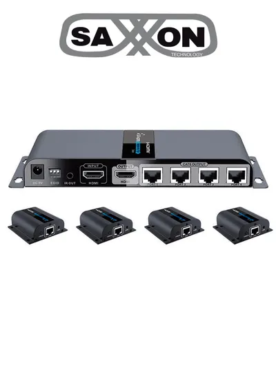 Extensor HDMI SAXXON LKV714PRO para 4 pantallas, hasta 40 m