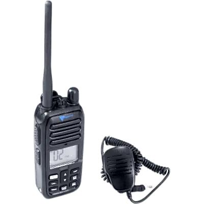 Radio Portátil Marino VHF / IP67 Sumergible / Micrófono de Mano IP55 / Dual-Watch / 5W / 12 Horas Autonomía / Canales INT-USA-CAN