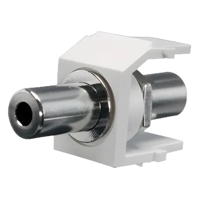 Módulo Acoplador Estéreo / 3.5 mm / Keystone / Paso / Blanco Mate / 100 Ohmios / 1A / 50V
