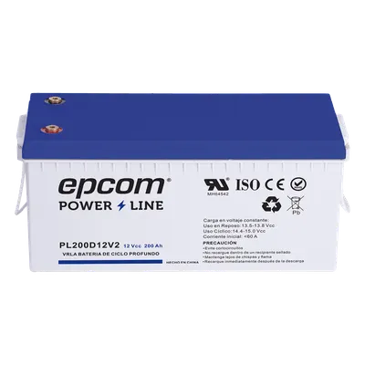 Batería AGM de ciclo profundo EPCOM POWERLINE PL200D12V2, 12 V y 200 Ah