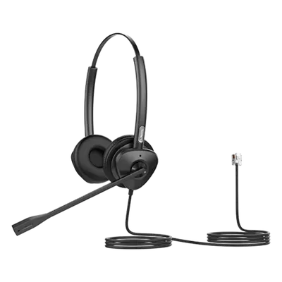 Diadema profesional FANVIL HT302 binaural con audio HD y conexión RJ9