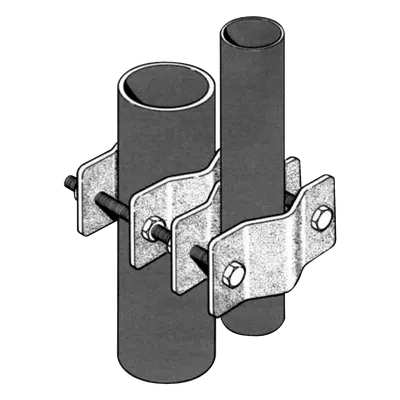 Abrazadera Dual / Mástil 3.81-8.9 cm (1.5-3.5 in) / Acero Galvanizado / Montaje Paralelo