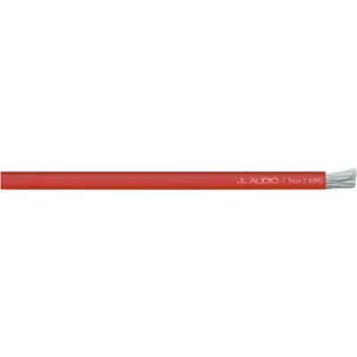 Cable de Alimentación para Amplificadores / 2 AWG Real / 50 pies (15.2 m) / Cobre Puro OFC 2,940 Filamentos / Conductores Estañados Resistentes a la Corrosión / Cubierta PVC Suave y Flexible / Rojo Translúcido / Capacidad hasta