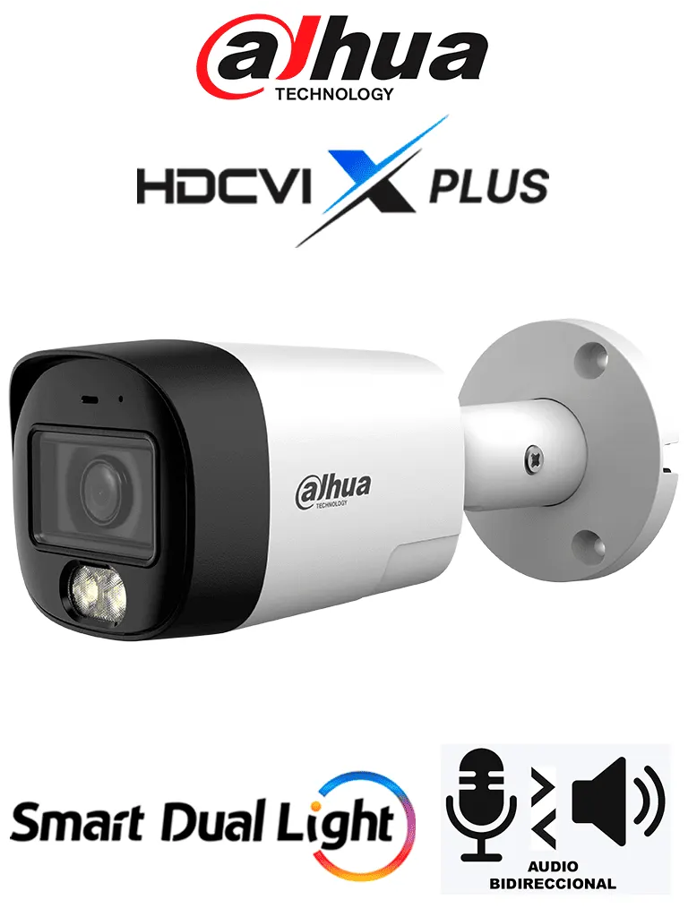 Cámara bullet DAHUA DH-HAC-HFW1200RMN-IL-T de 2 MP con audio