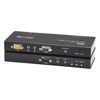 Kit Extensor KVM / VGA Audio / Cat5e / 984 pies / 1280x1024 / Deskew / RS232 / Compensación de señal