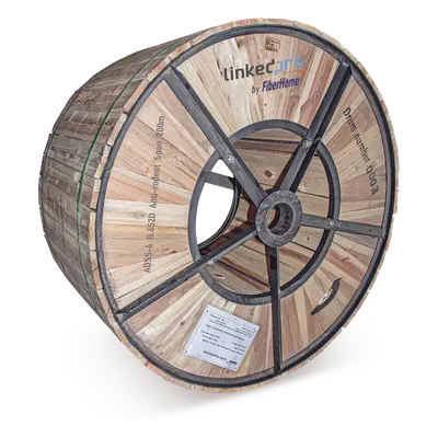 Cable de Fibra Óptica ADSS / Monomodo G.652D / 6 Hilos / Armadura Anti-Roedor / Span 200 m (656.2 ft) / 4 km / Dieléctrico Autosoportado