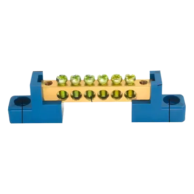 Terminal de Cableado Tipo Puente / 6 Orificios / 80 A / 750 V CA / 16 mm² / PP Retardante a la Flama / Tornillos M5