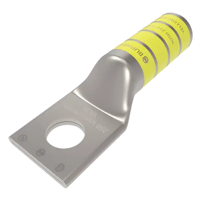 Terminal de Compresión / Tornillo 1/2 in (12.7 mm) / Calibre 250 KCMIL / 600 V / Barril Largo