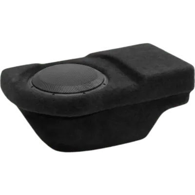 Subwoofer Sellado Stealthbox / Modelo SB-D-QDRAM/10W3v3 / Para Dodge Ram Quad Cab y Crew Cab / Subwoofer de 10 pulgadas / Instalación bajo asiento trasero del lado del pasajero / Asiento plegable / Espacio para amplificador o almacenamiento / No co