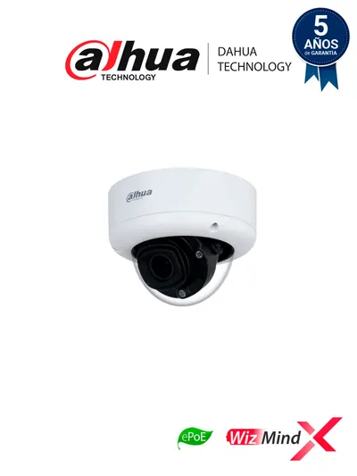 DAHUA DH-IPC-HDBW7842E1-Z-X - Camara IP Domo de 8 MP/ WizMind/ Lente Motorizado/ IR de 40 Metros/ Reconocimiento Facial/ Conteo de personas/ Audio bidireccional/ Deep Learning/ E&S de Alarma y Audio/ ePoE/ IK10
