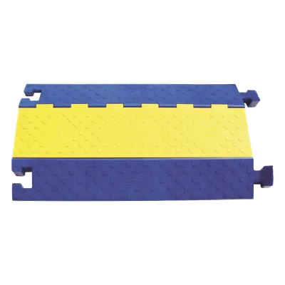 Cubrecables de Suelo / 3 Canales / 3 ft x 20 in x 3.05 in / Azul y Amarillo / Alta Visibilidad