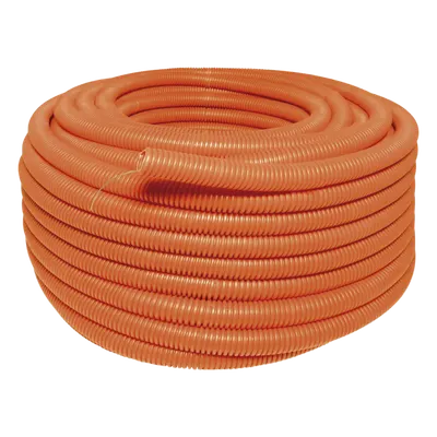 Manguera Corrugada Flexible / 1/2" x 100 m / HDPE / Resistencia Eléctrica 100 MΩ / Guía Integrada / Resistente a Intemperie y UV