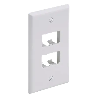 Placa de Pared Vertical / 4 Puertos Mini-Com / ABS / 69.8 x 114.3 mm (2.75 x 4.5 in) / Blanco Mate