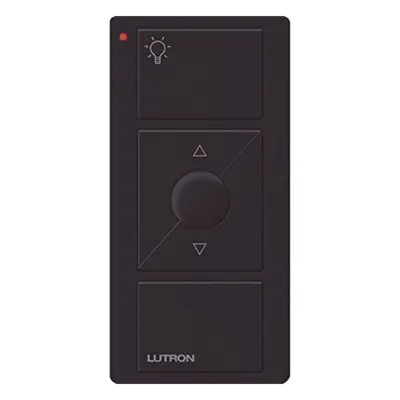 Control remoto inalámbrico / 3 botones + subir-bajar / luz nocturna / RF 431-437 MHz / batería CR2032 / Caseta Wireless y RadioRA 2 / negro brillante
