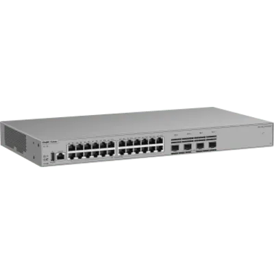 Switch Gigabit PoE+ Gestionable / 24 Puertos 10/100/1000BASE-T PoE+ / 4 Puertos SFP+ 1GE/2.5GE/10GE / Capacidad 128 Gbps / Tasa de Reenvío 95.232 Mpps / PoE Budget 370 W / Protección Sobretensión 10 kV / VSU / Línea Cybrey