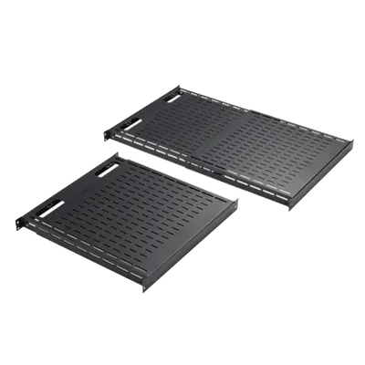 Charola Ventilada de Instalación sin Herramienta / Superficie 19" / Ajustable 792 a 1151 mm (31.2 a 45.3 in) / Carga 68 kg (150 lb) / Acero Negro