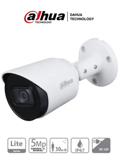 Cámara bullet Dahua DH-HAC-HFW1500TN-0280B de 5 MP con IR