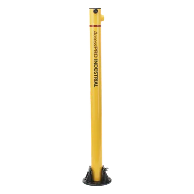 Bolardo Retráctil / Acero de Alta Resistencia / 60 x 900 mm / Llave de Seguridad / Bandas Reflejantes / Uso Exterior