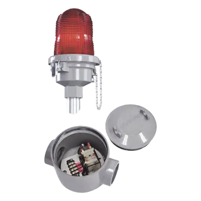 Relevador de transferencia / Doble lámpara / Aluminio diecast / Resistencia viento 240 km/h / -55°C a +55°C / 31.8 mm (1 1/4') entrada