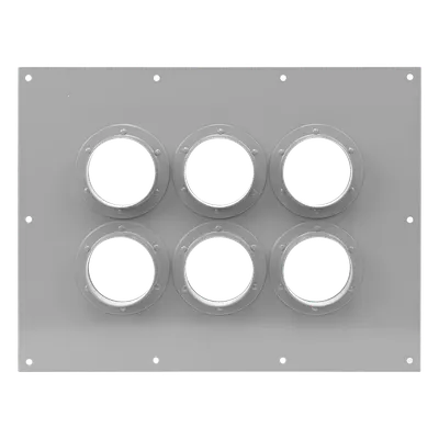 Placa Pasamuro / 6 Botas de 4 Pulgadas / Diseño Industrial / Material Anticorrosivo / Estructura Modular