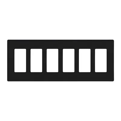 Placa de pared / 6 espacios / 12.00 x 4.69 x 0.30 in / Sin tornillos / Acabado Midnight satinado