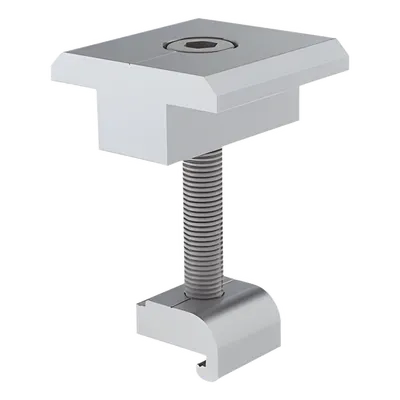 Sujetador Intermedio para Panel Solar / 35 mm / Aluminio Anodizado y Acero Inoxidable / Compatible Riel 3 y 7 / Torque 11 N·m
