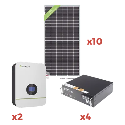 Kit de Energía Solar / Minisplit 220VCA / 2000W / 10 Horas Autonomía / 550W Fotovoltaico / 48V 416Ah Litio