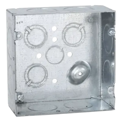 Caja eléctrica cuadrada RACO HUB-258 de montaje superficial y 42 in³