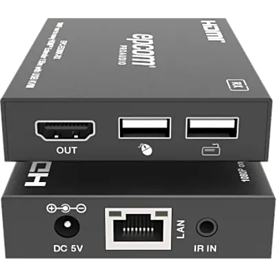 Extensor HDMI con KVM | Sobre IP | Transmisión hasta 150m | Cat5e/6 | HDCP 1.4 | 1080p | Control IR | Compatible con Switch 1G